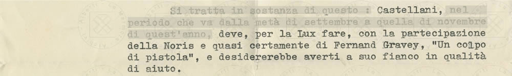 Lettera di Marcello Caccialupi (LUX film) ad Alberti, Roma, 31 luglio 1941